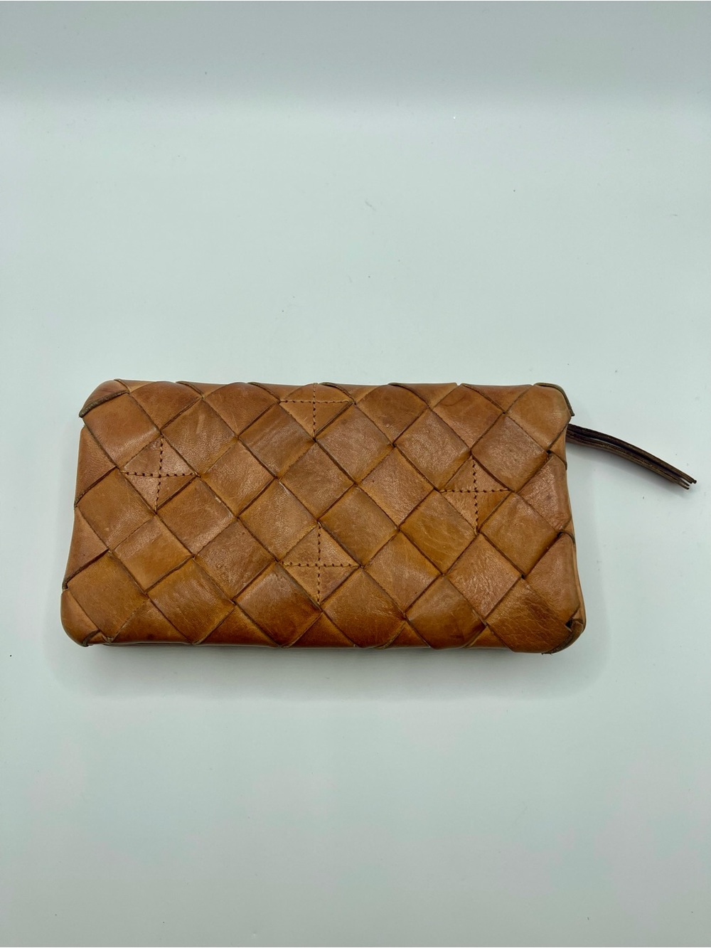 Vilenca Holland Woven Leather Zip Wallet - Brown
